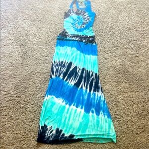 Young Fabulous & Broke Tie-Dye Blue and Green Tank